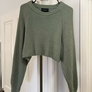 Cotton Candy Lulus Green Cropped Knit Sweater
